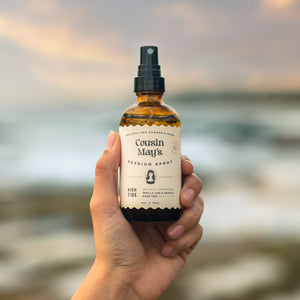 cannabis odor eliminator spray at a coastal beach in California