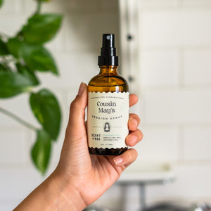 cannabis odor eliminator spray in a clean and aesthetic kitchen interior